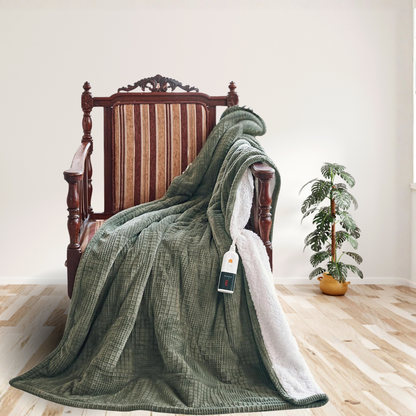 Electric Heated Blanket with Adjustable Heat Levels & Timer Control